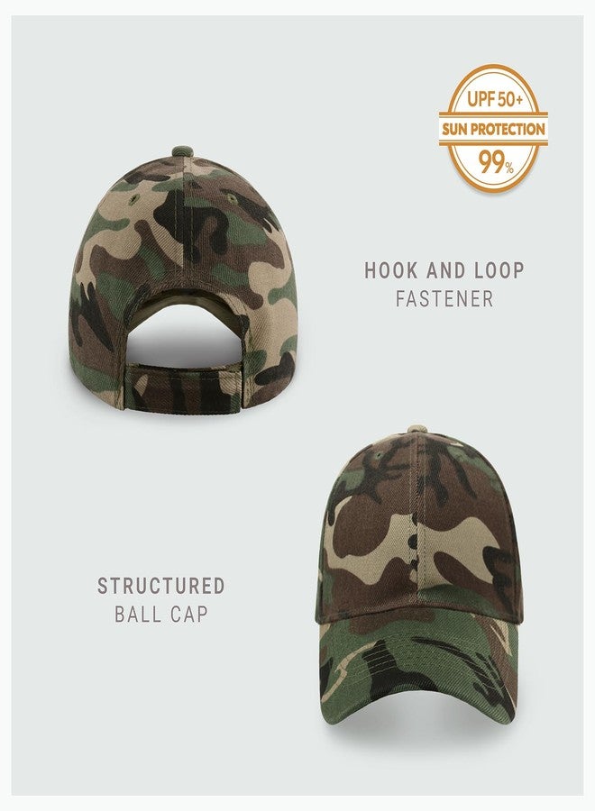 CHOK.LIDS 2-Pack Classic Structured Baseball Cap Adjustable Snapback Multipack Ball Caps for Custom Embroidery Running Workouts Outdoor (Wood Camo, 2) - Image 2